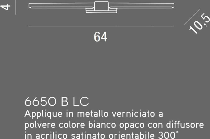 Applique-moderno-Perenz-LINE-6650-B-LC-64CM-LED-lampada-parete-orientabile-metallo