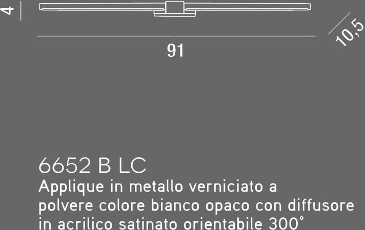 Applique-moderno-Perenz-LINE-6652-B-LC-91CM-LED-lampada-parete-orientabile-metallo