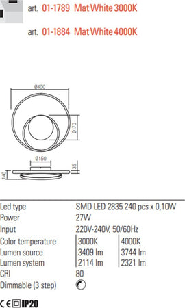 Applique-moderno-Redo-Group-TORSION-01-1789-01-1884-LED-alluminio-lampada-parete-soffitto-dimmerabile