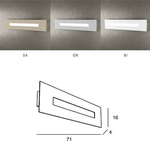 Applique-moderno-Top-Light-WALLY-1138-70-2G11LED-metallo-plexiglass-lampada-parete