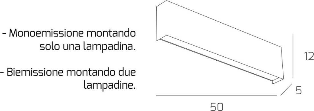 Applique-moderno-Top-Light-WALLY-1138-A50-2G11-LED-metallo-lampada-parete