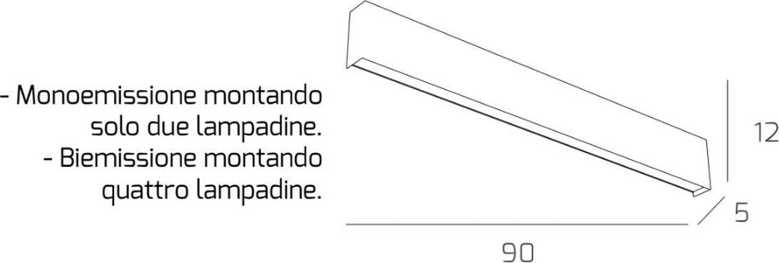 Applique-moderno-Top-Light-WALLY-1138-A90-2G11-LED-metallo-lampada-parete