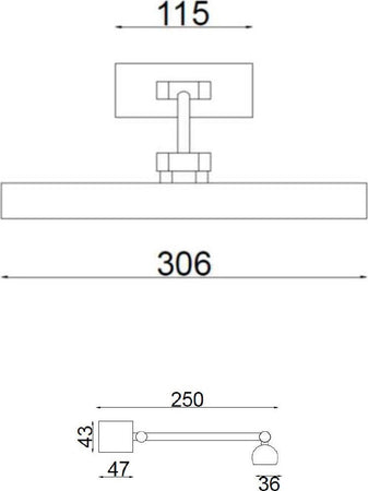 Applique-ottone-led-SCAMM-GIUNONE-Gn655-3000°k-1000LM-30.6CM-lampada-parete-specchi-quadri