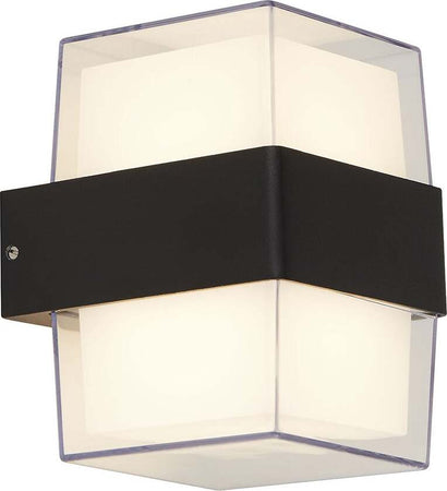 Applique-Pittsburgh-Alluminio-Nero-Policarbonato-Trasparente-Led-6,83W-3000K