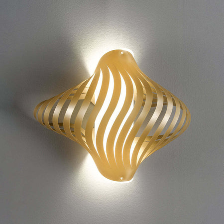 Applique-Plafoniera-2-Luci-Shell-In-Polilux-Oro-Made-In-Italy