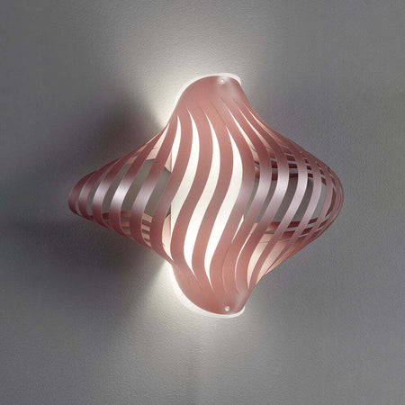 Applique-Plafoniera-2-Luci-Shell-In-Polilux-Rosa-Metallico-Made-In-Italy