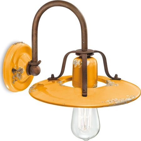 Applique-rustica-Ferroluce-Retrò-COUNTRY-C1440-E27-LED-ceramica-lampada-parete