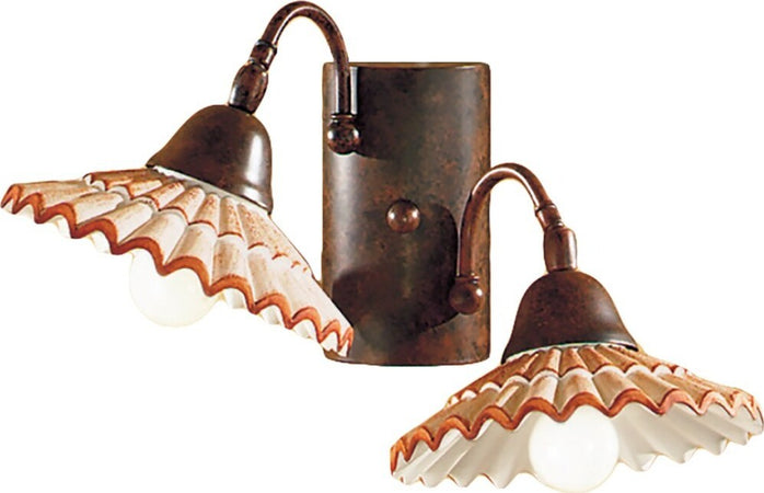 Applique-rustico-Due-P-illuminazione-VANIA-AP2-E14-LED-ceramica-lampada-parete
