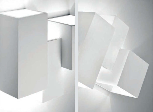 Applique-SF-HERAEA-T205-G9-LED-Sforzin-Illuminazione-gesso-verniciabile-biemissione-lampada-parete-moderna-parallelepipedo