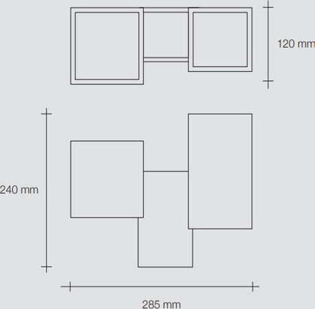 Applique-SF-HERAEA-T205-G9-LED-Sforzin-Illuminazione-gesso-verniciabile-biemissione-lampada-parete-moderna-parallelepipedo