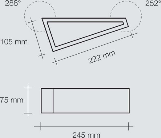 Applique-SF-TEOS-T174.10-G9-LED-24.5CM-gesso-bianco-verniciabile-lampada-parete-biemissione-interno