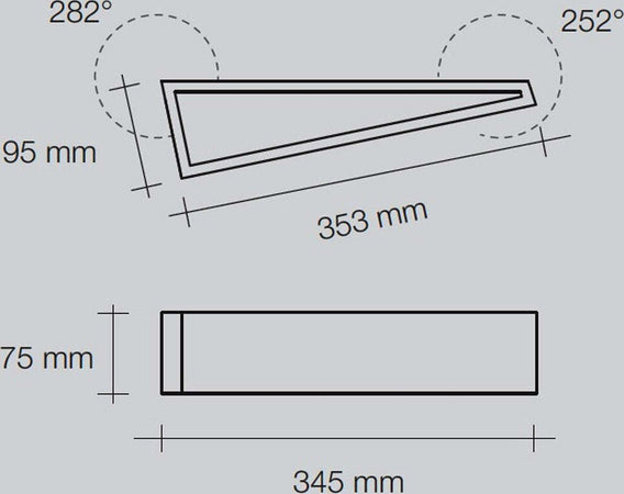 Applique-SF-TEOS-T174.11-G9-LED-34.5CM-gesso-bianco-verniciabile-lampada-parete-biemissione-interno