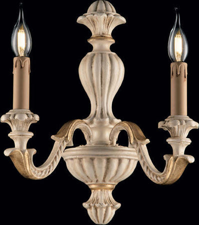 Applique-Shabby-Chic-Leonardo-Avorio-Oro-2-Luci-E14