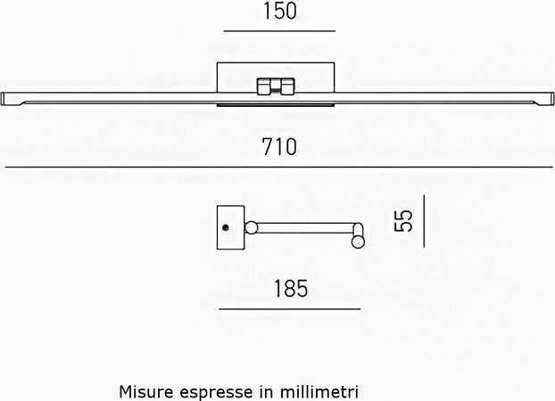 Applique-specchio-quadro-Gea-Luce-MAGIS-GAP462C-LED-metallo-lampada-parete