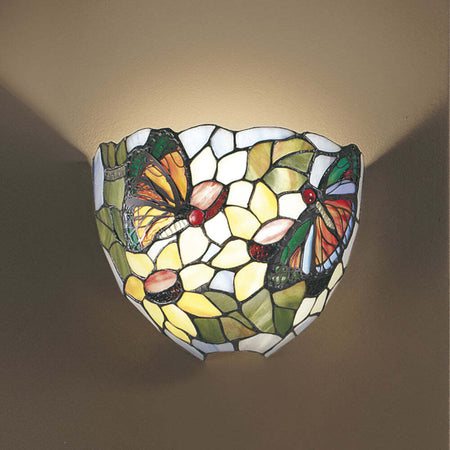 Applique-Tiffany-In-Vetro-Decorato-Multicolor-H.21-Cm