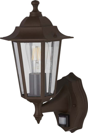 Applique-Vintage-Decò-Alex-Acciaio-Marrone-Vetro-Trasparente-1-Luce-E27