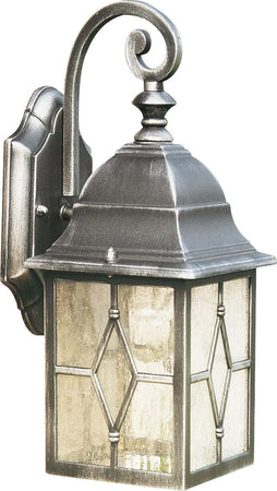 Applique-Vintage-Decò-Genova-Alluminio-Nero-Vetro-Argento-1-Luce-E27