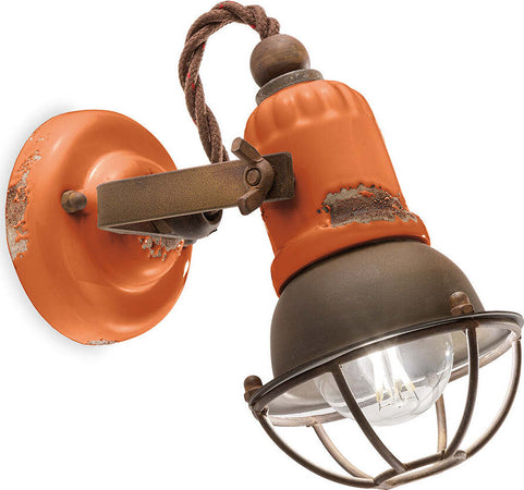 Applique-Vintage-Loft-Ferro-E-Ceramica-Arancio-1-Luce-E14