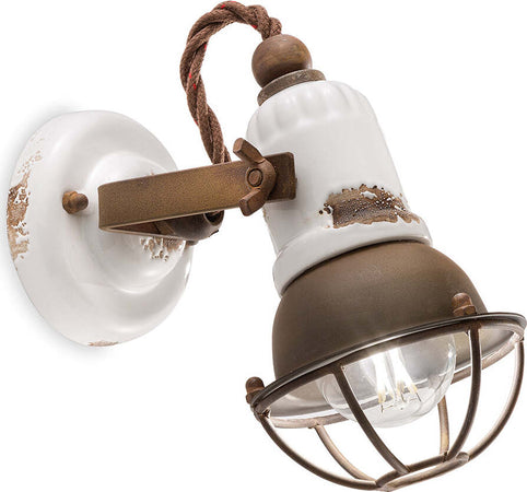 Applique-Vintage-Loft-Ferro-E-Ceramica-Con-Rete-Bianco-1-Luce-E14