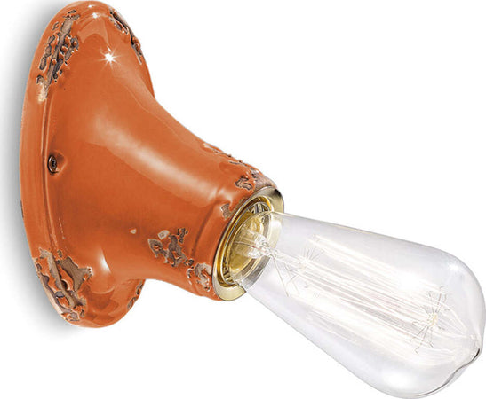 Applique-Vintage-Senza-Diffusore-Ceramica-Arancio-1-Luce-E27