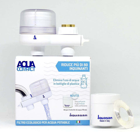 Aquacompact Nuovo Kit 2000 Litri Filtro Rubinetto Anticalcare con 2 Cartucce