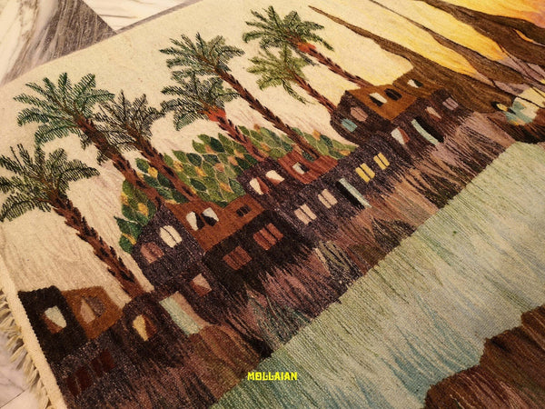 Arazzo Kilim Nilo 160x93cm Harrania Egitto 100% Artigianale Originale Unico Con Certificato Casa e cucina/Decorazioni per interni/Arazzi e tappezzeria Mollaian Tappeti - Lecce, Commerciovirtuoso.it