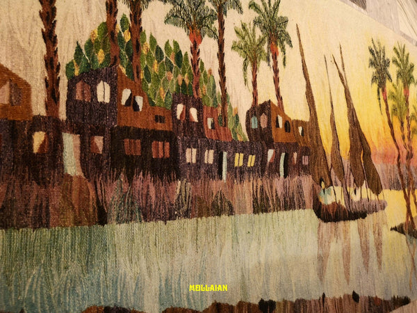 Arazzo Kilim Nilo 160x93cm Harrania Egitto 100% Artigianale Originale Unico Con Certificato Casa e cucina/Decorazioni per interni/Arazzi e tappezzeria Mollaian Tappeti - Lecce, Commerciovirtuoso.it