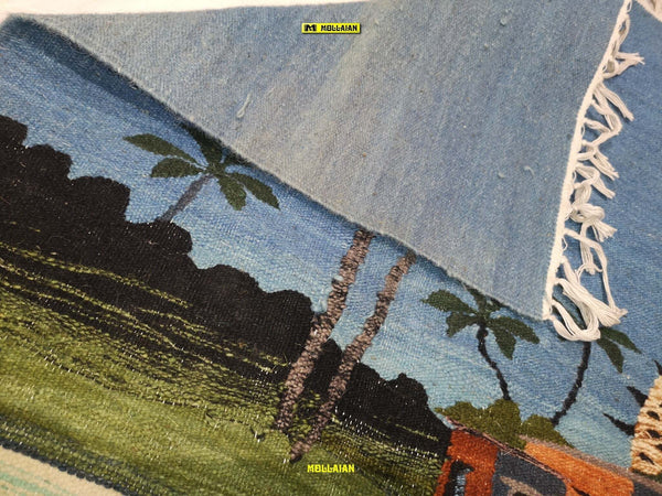 Arazzo Kilim Nilo Harrania Egitto 98x65cm Paesaggi Del Nilo 100% Artigianale Casa e cucina/Decorazioni per interni/Arazzi e tappezzeria Mollaian Tappeti - Lecce, Commerciovirtuoso.it