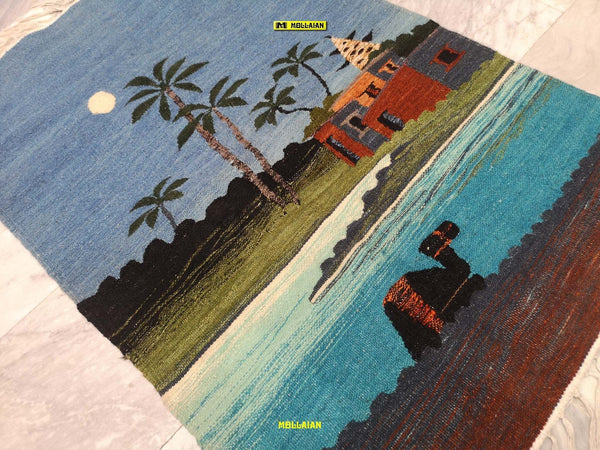 Arazzo Kilim Nilo Harrania Egitto 98x65cm Paesaggi Del Nilo 100% Artigianale Casa e cucina/Decorazioni per interni/Arazzi e tappezzeria Mollaian Tappeti - Lecce, Commerciovirtuoso.it