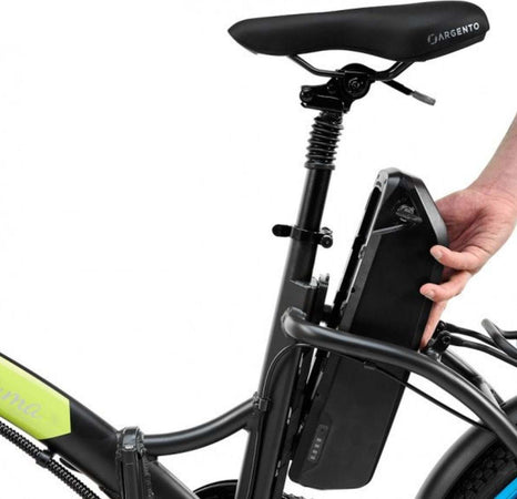 Argento-Bicicletta-elettrica-E-Bike-Motore-250-Watt---Piuma-Blu-Argento