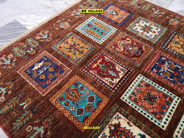 Ariana-Bakhtiari-Tappeto-Originale-Moderno-Extra-Fine-190x126-Marrone-Multicolore