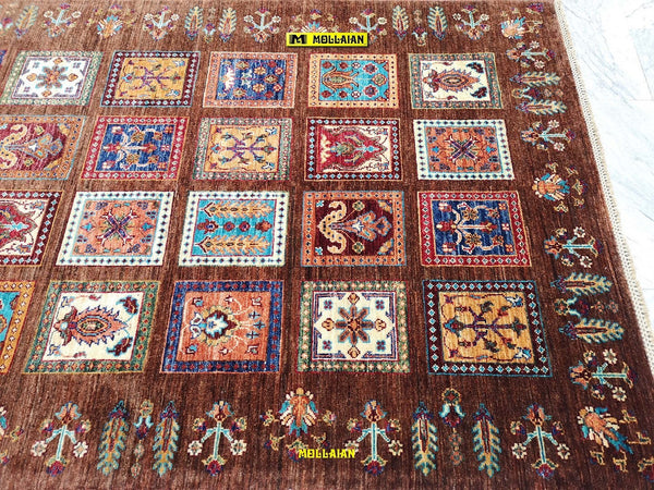 Ariana-Bakhtiari-Tappeto-Originale-Moderno-Extra-Fine-190x126-Marrone-Multicolore