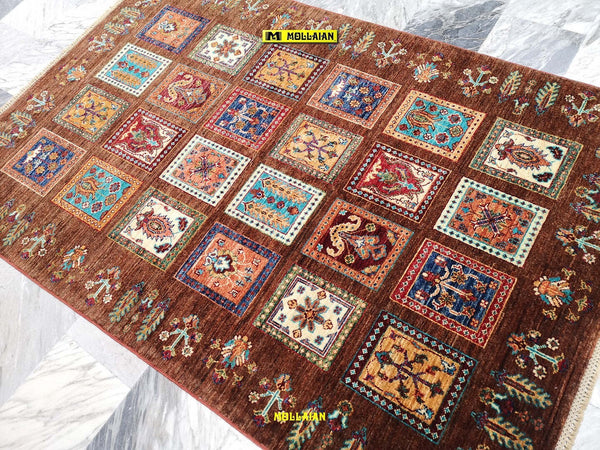 Ariana-Bakhtiari-Tappeto-Originale-Moderno-Extra-Fine-190x126-Marrone-Multicolore