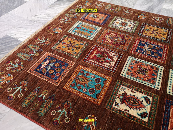 Ariana-Bakhtiari-Tappeto-Originale-Moderno-Extra-Fine-190x126-Marrone-Multicolore