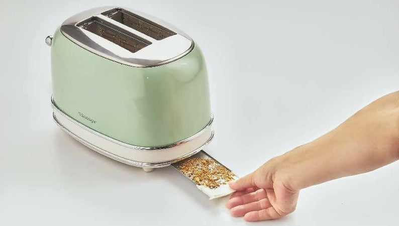 Ariete-155-tostapane,-stile-retrò,-810-w,-6-livelli-di-doratura,-3-funzioni,-2-fette,-verde