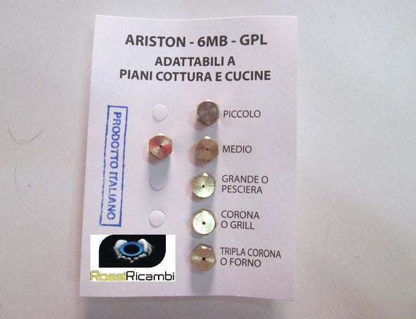 ARISTON UGELLI PIANO COTTURA CUCINA GAS 5 FUOCHI + FORNO- GAS GPL - 6MB Casa e cucina/Utensili da cucina/Bruciatori da cucina Rossi Ricambi - Venetico Marina, Commerciovirtuoso.it