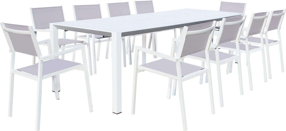 ARIZONA---set-tavolo-in-alluminio-cm-85-x-51,50/104/156/208/260-x-74-h-con-10-sedute-Bianco-Milani-Home