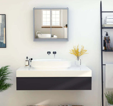 Armadietto-Doppia-Porta-a-Vetro-con-Ripiano-Regolabile-da-Bagno-da-Parete-Legno-48x14.5x45cm-Grigio-DF6834-172DF6