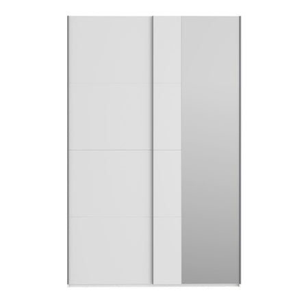 Armadio Afra 2 ante scorrevoli con specchio colore bianco