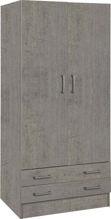 Armadio Cemento in legno con cassettiera, armadietto portabiti e scarpiera Made in Italy Casa e cucina/Arredamento/Camera da letto/Armadi Decor Space - Altamura, Commerciovirtuoso.it