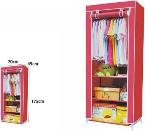 Armadio-Guardaroba-Tessuto-Tnt-70-X-45-X-175cm-Cabina-Appendiabiti-Acciaio-69067