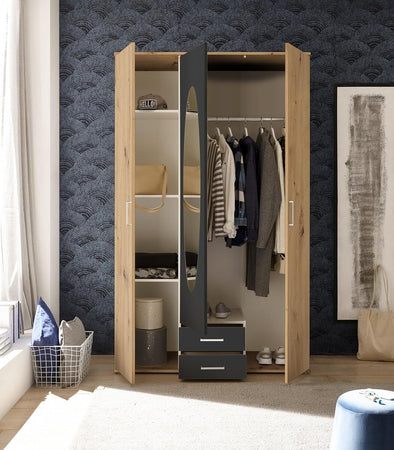armadio-moderno-per-camera-da-letto-3-ante-battenti-in-legno-grigio-scuro-e-marrone-chiaro-con-specchio-6T52651,244E33