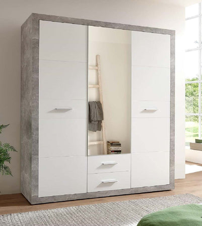 armadio-moderno-per-camera-da-letto-in-legno-ante-cassetti-bianco-grigio-cemento-specchio-4R42651,221,05TG