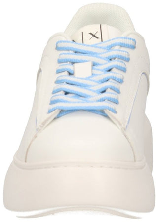 Armani Exchange Sneakers Donna in pelle XDX108 XV788 T781 Bianca e Azzurra