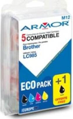 Armor - Cartuccia per Brother - C-M-Y-2K - LC985BK x 2 LC985C LC985M LC985Y - Conf. 5 cartucce Elettronica/Informatica/Stampanti e accessori/Accessori per stampanti a inchiostro e laser/Cartucce d'inchiostro Eurocartuccia - Pavullo, Commerciovirtuoso.it