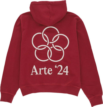 ARTE-Felpa-Leggera-Cappuccio-Uomo-Hank-Back-Rings-Hoodie-Bordeaux-da-uomo