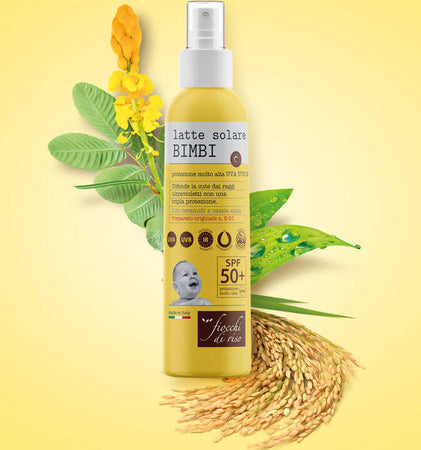 Artsana Fiocchi Di Riso Latte Solare Bimbi 50+ 140 Ml Spray Crema Solare Sfp 50+ Bambini E Neonati Bellezza/Cura della pelle/Protezione solare e abbronzatura/Protezione solare/Protezione solare corpo Sanitaria Gioia del Bimbo - Villa San Giovanni, Commerciovirtuoso.it