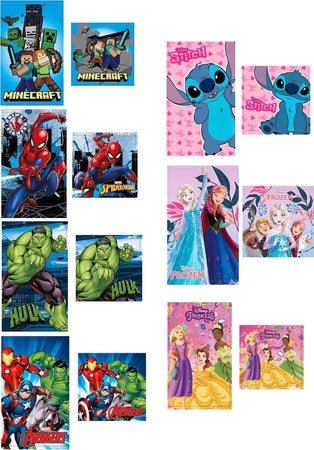 Asciugamani-Bagno-In-Spugna-Disney-Personaggi-Bambini-Set-2-Asciugamani-Bagno-Cotone-100%-Set-2-Pezzi,-Prodotto-Ufficiale