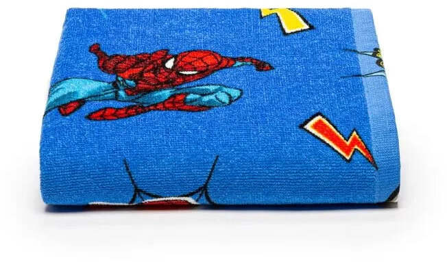 Asciugamano da bagno in spugna di cotone spiderman power - caleffi