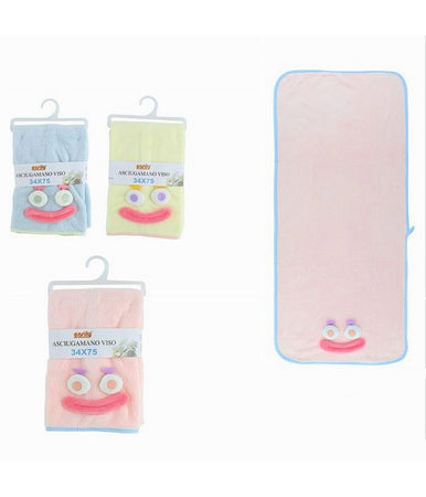 Asciugamano Viso 34x75cm Tessuto Morbido Con Faccia Bagno Ospite 3 Colori 10737